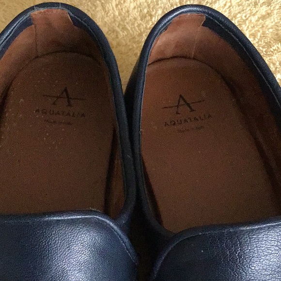 Aquatalia Blue Leather Loafers - Picture 5 of 8